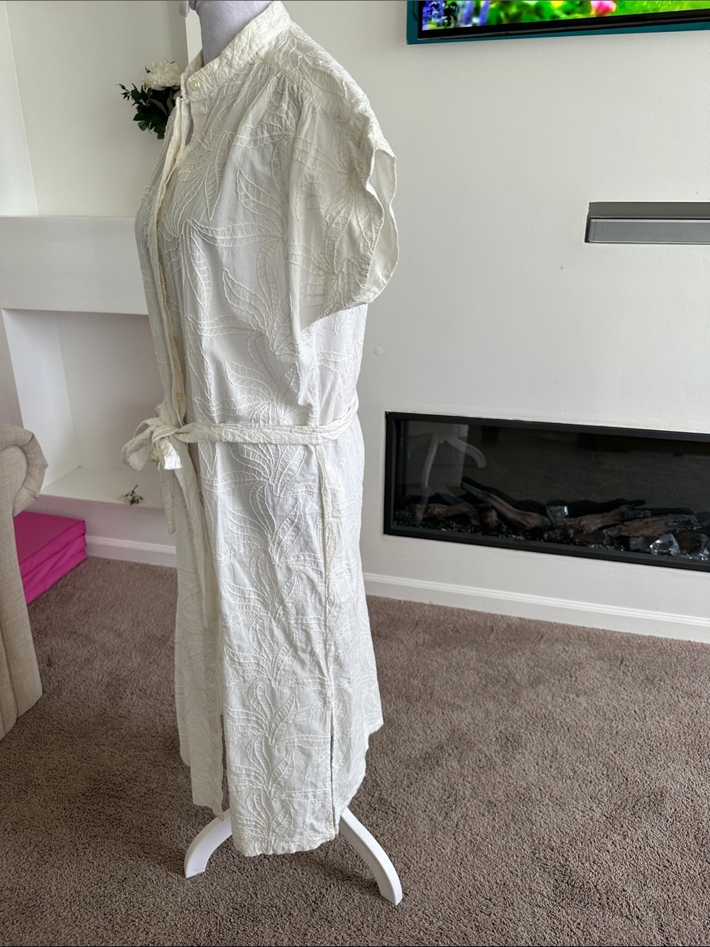 Trovata Embroidered Midi Dress with Tie Waist - Picture 3 of 9